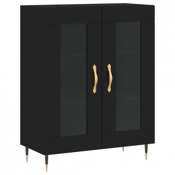 Buffet haut Noir 69,5x34x180 cm Bois d'ingénierie