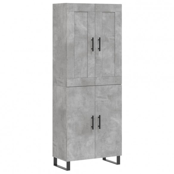 Buffet haut Gris béton 69,5x34x180 cm Bois d'ingénierie