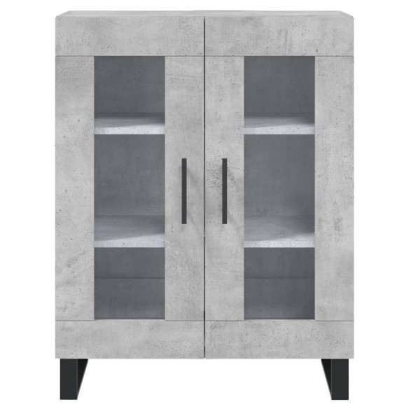 Buffet haut Gris béton 69,5x34x180 cm Bois d'ingénierie