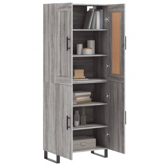 Buffet haut Sonoma gris 69,5x34x180 cm Bois d'ingénierie