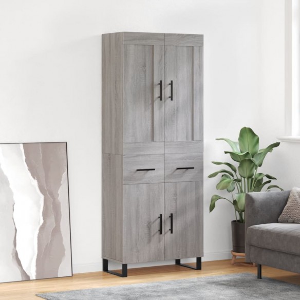 Buffet haut Sonoma gris 69,5x34x180 cm Bois d'ingénierie