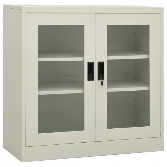 Armoire de bureau et jardinière Gris clair 90x40x113 cm Acier