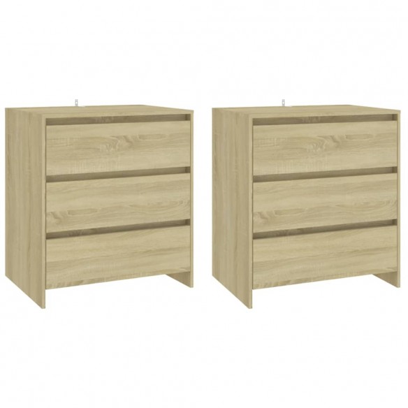 Buffets 3 pcs Chêne sonoma Bois d'ingénierie