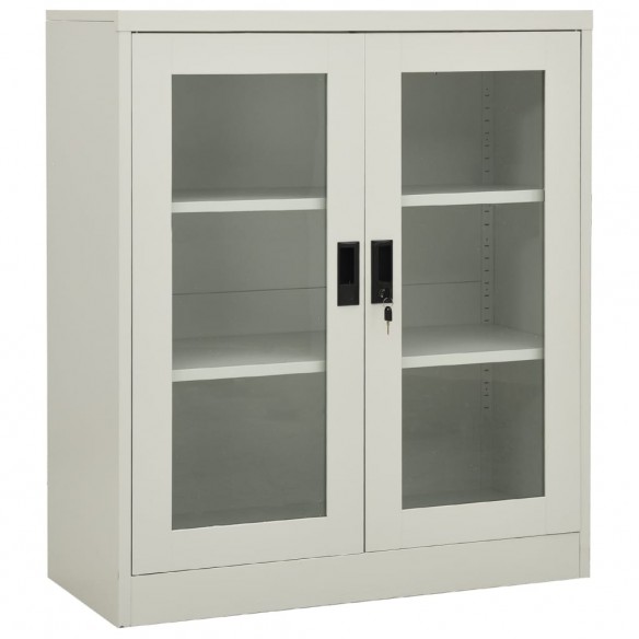 Armoire de bureau et jardinière Gris clair 90x40x128 cm Acier