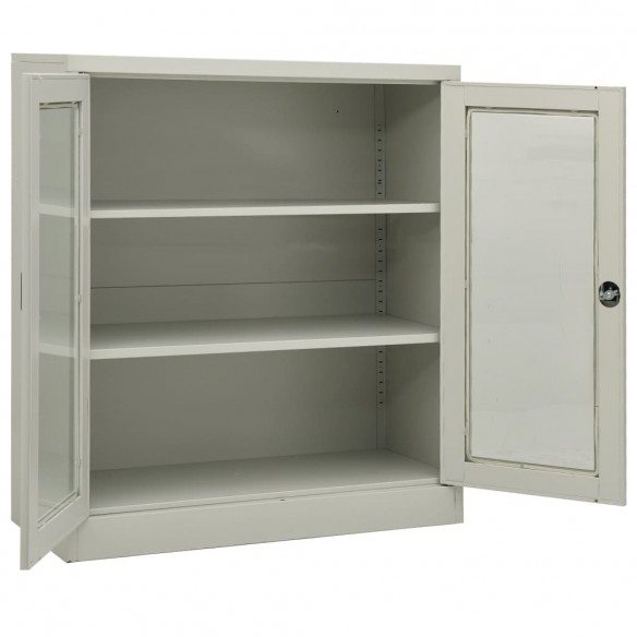 Armoire de bureau et jardinière Gris clair 90x40x128 cm Acier