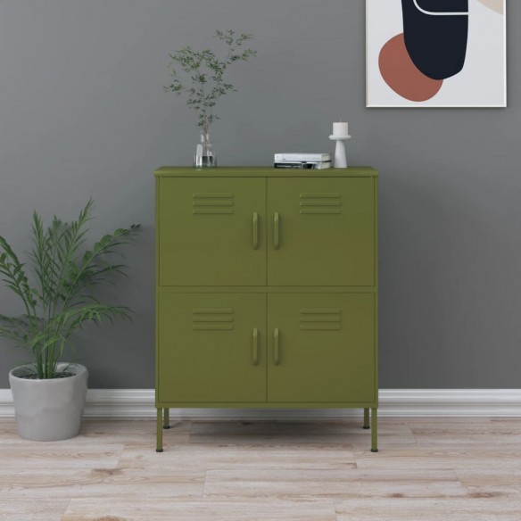 Armoire de rangement Vert olive 80x35x101,5 cm Acier