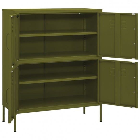 Armoire de rangement Vert olive 80x35x101,5 cm Acier