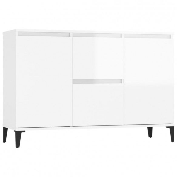 Buffet Blanc brillant 104x35x70 cm Aggloméré