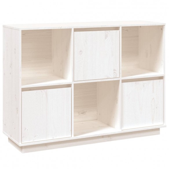 Buffet Blanc 110,5x35x80 cm Bois massif de pin