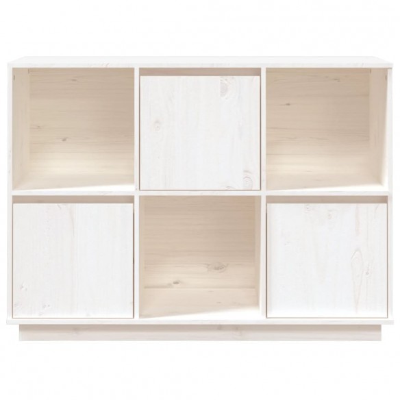 Buffet Blanc 110,5x35x80 cm Bois massif de pin