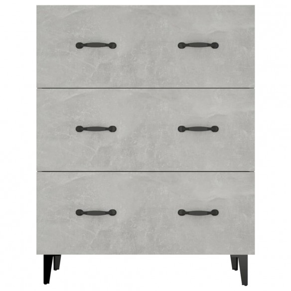 Buffet gris béton 69,5x34x90 cm bois d'ingénierie