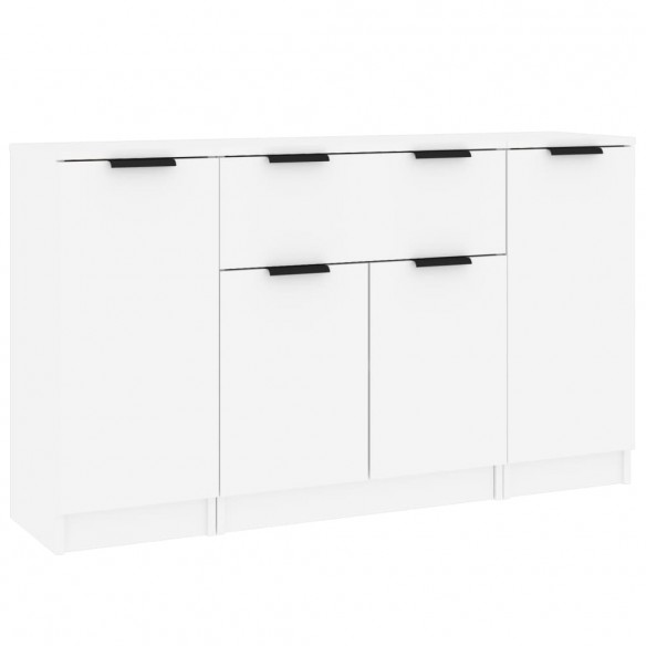 Buffets 3 pcs Blanc Bois d'ingénierie