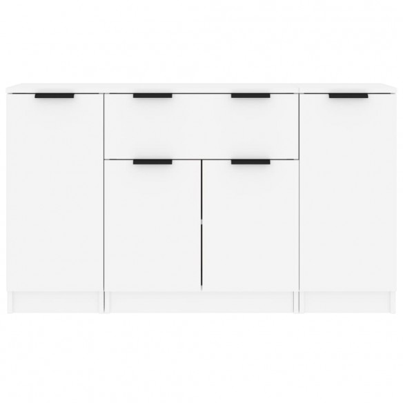 Buffets 3 pcs Blanc Bois d'ingénierie