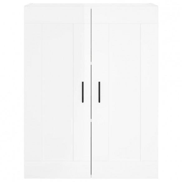 Armoires murales 2 pcs blanc brillant bois d'ingénierie