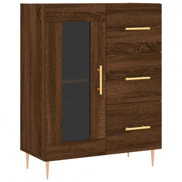 Buffet haut Chêne marron 69,5x34x180 cm Bois d'ingénierie