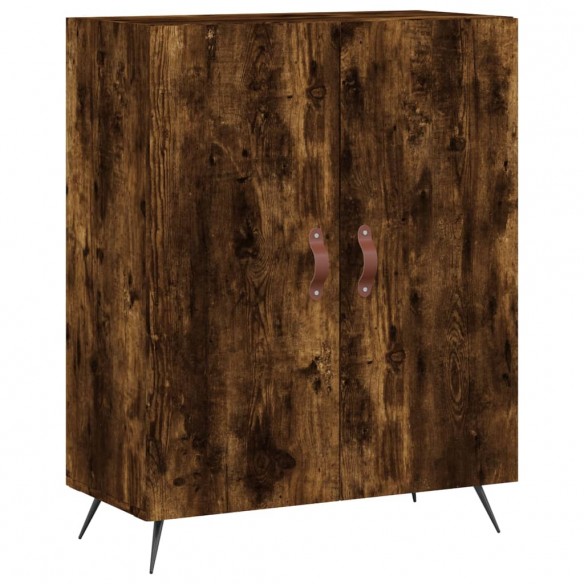 Buffet haut Chêne fumé 69,5x34x180 cm Bois d'ingénierie