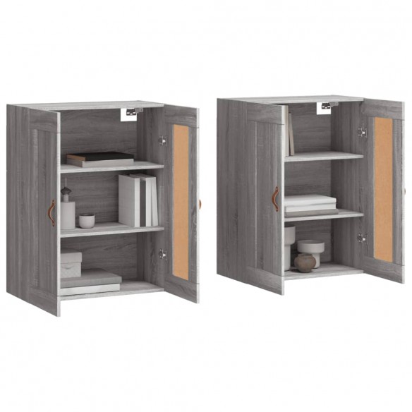 Armoires murales 2 pcs sonoma gris bois d'ingénierie