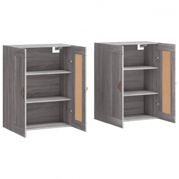 Armoires murales 2 pcs sonoma gris bois d'ingénierie