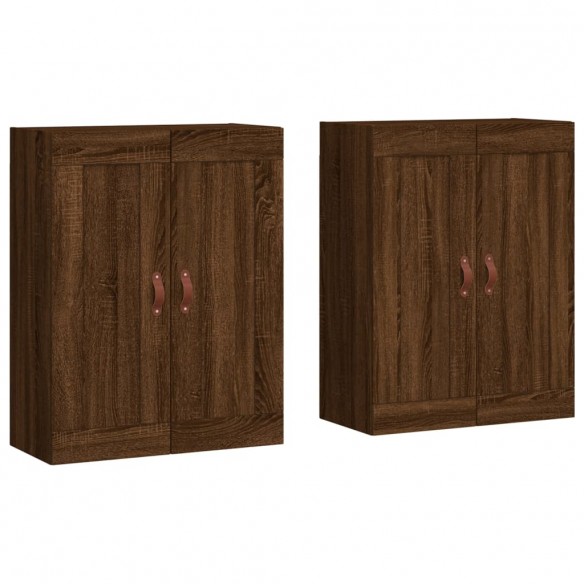 Armoires murales 2 pcs chêne marron bois d'ingénierie