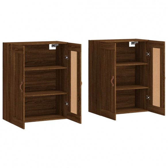 Armoires murales 2 pcs chêne marron bois d'ingénierie