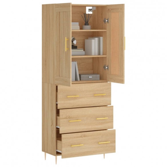 Buffet haut Chêne sonoma 69,5x34x180 cm Bois d'ingénierie