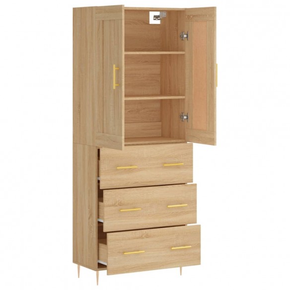 Buffet haut Chêne sonoma 69,5x34x180 cm Bois d'ingénierie