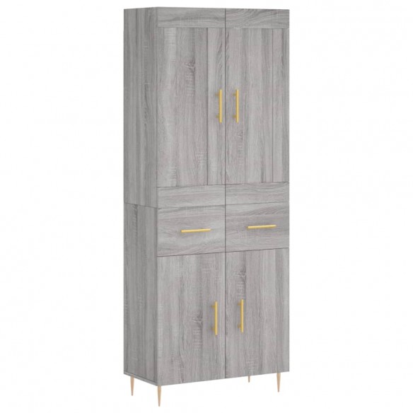 Buffet haut Sonoma gris 69,5x34x180 cm Bois d'ingénierie