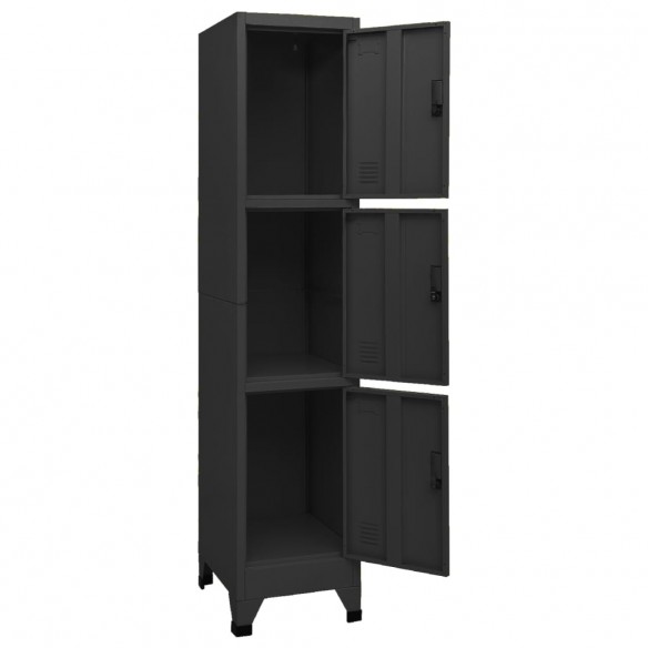 Armoire à casiers Noir 38x45x180 cm Acier