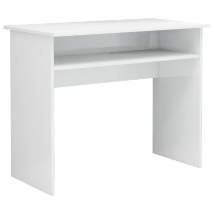 Bureau Blanc brillant 90x50x74 cm Aggloméré 2