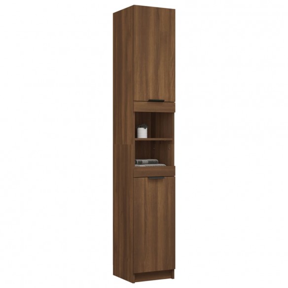 Armoire de bain Chêne marron 32x34x188,5 cm Bois d'ingénierie