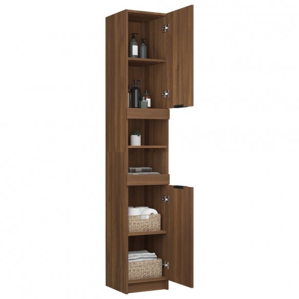 Armoire de bain Chêne marron 32x34x188,5 cm Bois d'ingénierie