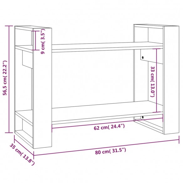 Bibliothèque/Séparateur de pièce Blanc 80x35x56,5 cm Pin solide