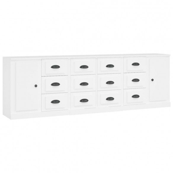 Buffets 3 pcs Blanc Bois d'ingénierie