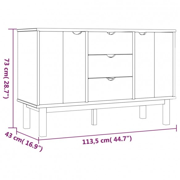 Buffet OTTA 113,5x43x73 cm Bois massif de pin