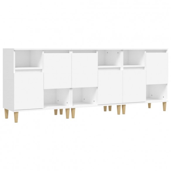 Buffets 3 pcs blanc 60x35x70 cm bois d'ingénierie