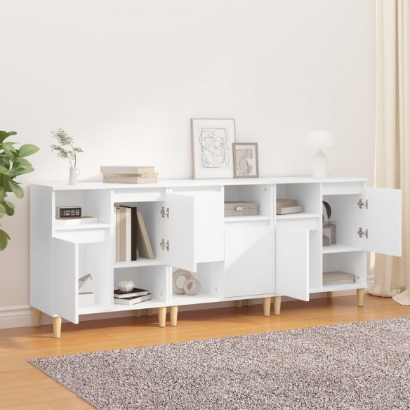 Buffets 3 pcs blanc 60x35x70 cm bois d'ingénierie