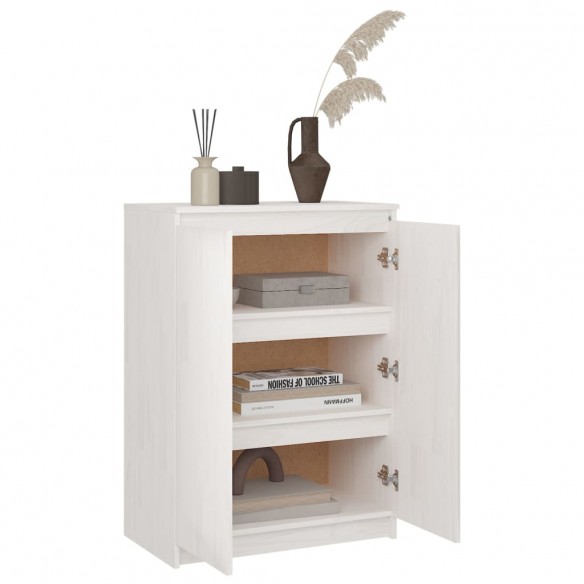 Buffet Blanc 60x36x84 cm Bois de pin massif