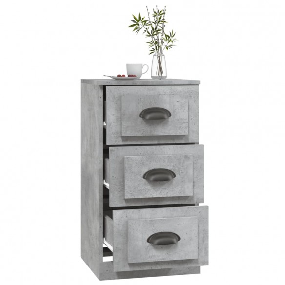 Buffet gris béton 36x35,5x67,5 cm bois d'ingénierie