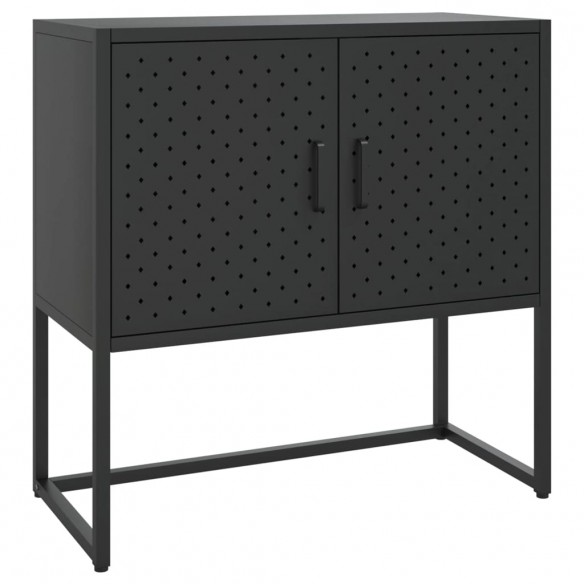 Buffet Noir 75x35x75 cm Acier