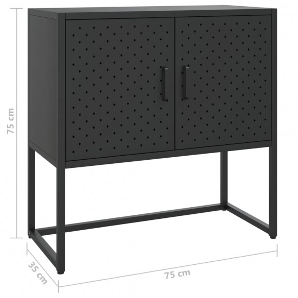 Buffet Noir 75x35x75 cm Acier