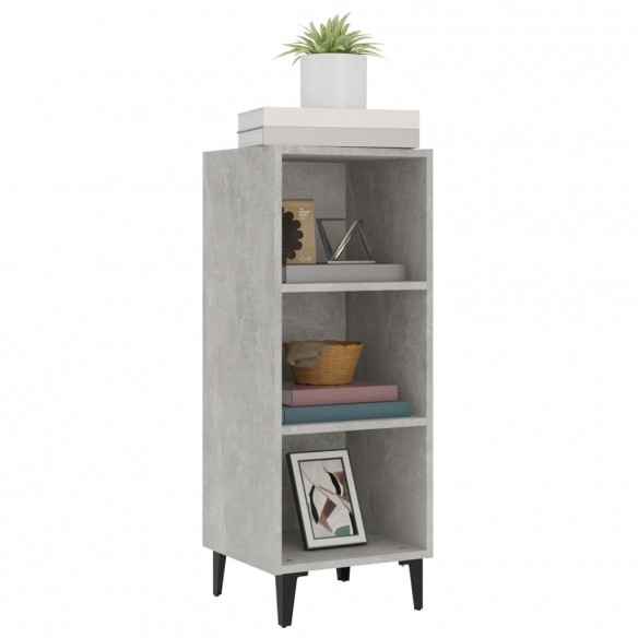 Buffet gris béton 34,5x32,5x90 cm bois d'ingénierie