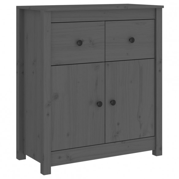 Buffet Gris 70x35x80 cm Bois massif de pin