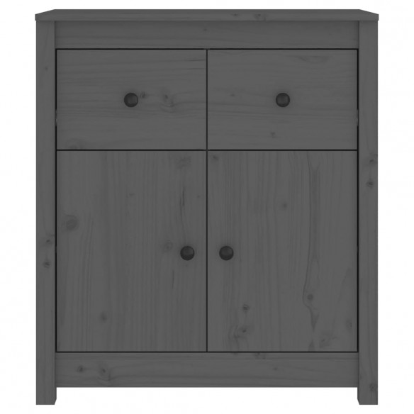 Buffet Gris 70x35x80 cm Bois massif de pin