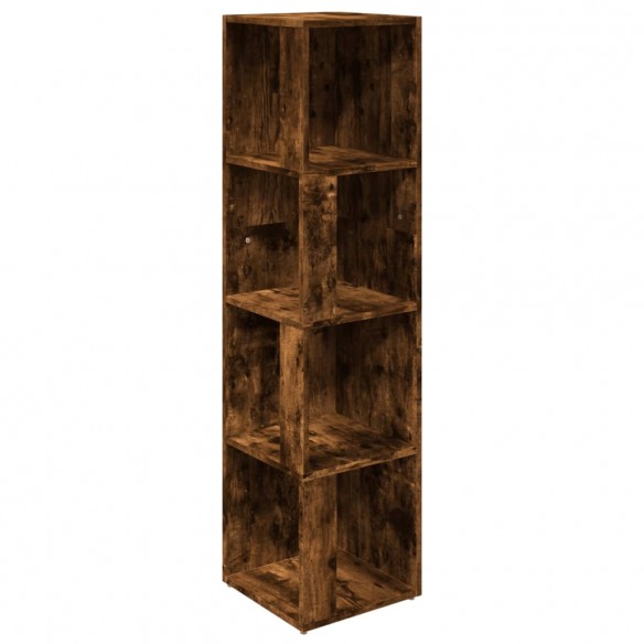 Armoire d'angle Chêne fumé 33x33x132 cm Bois d'ingénierie