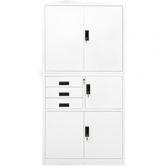 Armoire de bureau Blanc 90x40x180 cm Acier