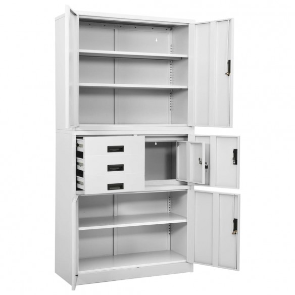 Armoire de bureau Blanc 90x40x180 cm Acier