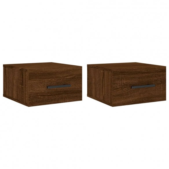 Tables de chevet murales 2 pcs chêne marron 35x35x20 cm