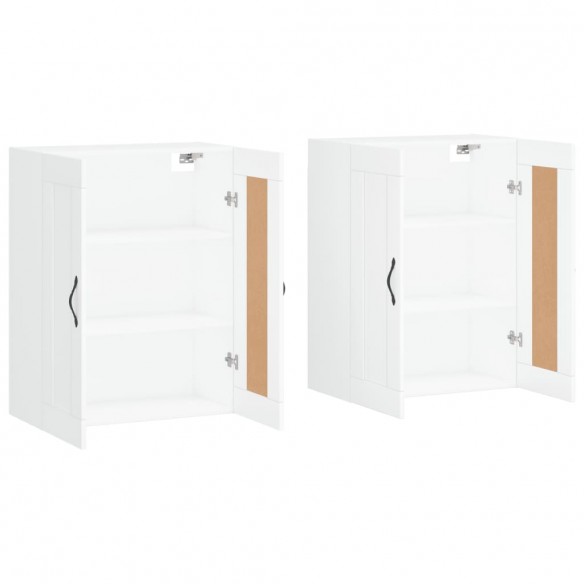 Armoires murales 2 pcs blanc bois d'ingénierie