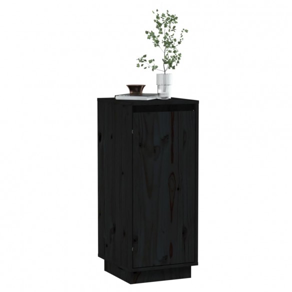 Buffet Noir 31,5x34x75 cm Bois massif de pin