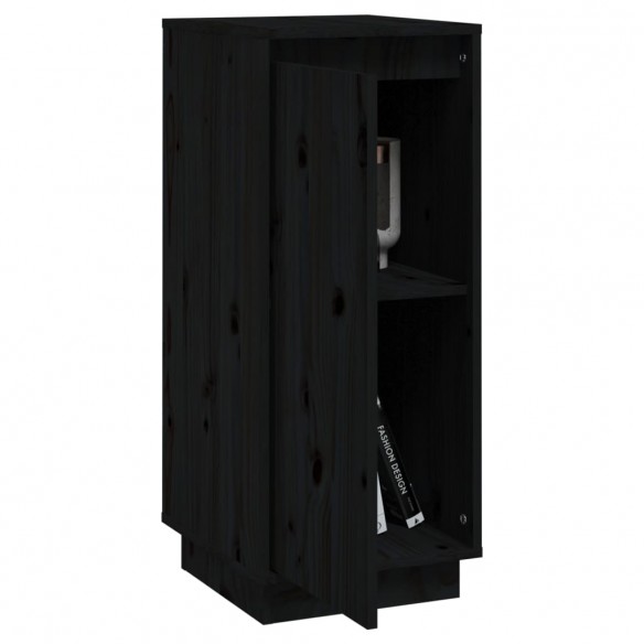 Buffet Noir 31,5x34x75 cm Bois massif de pin